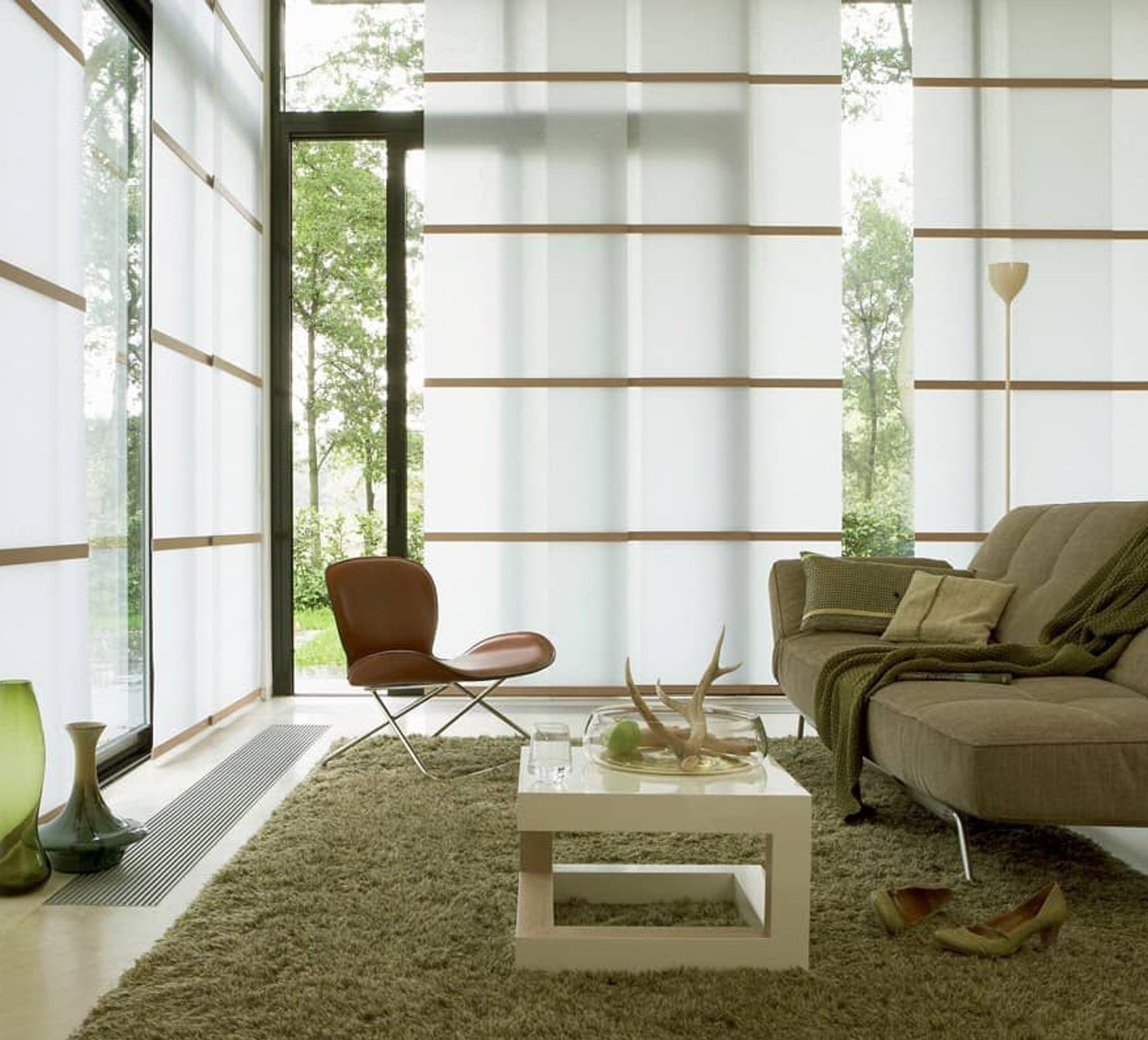 Japonská stěna v obývacím pokoji