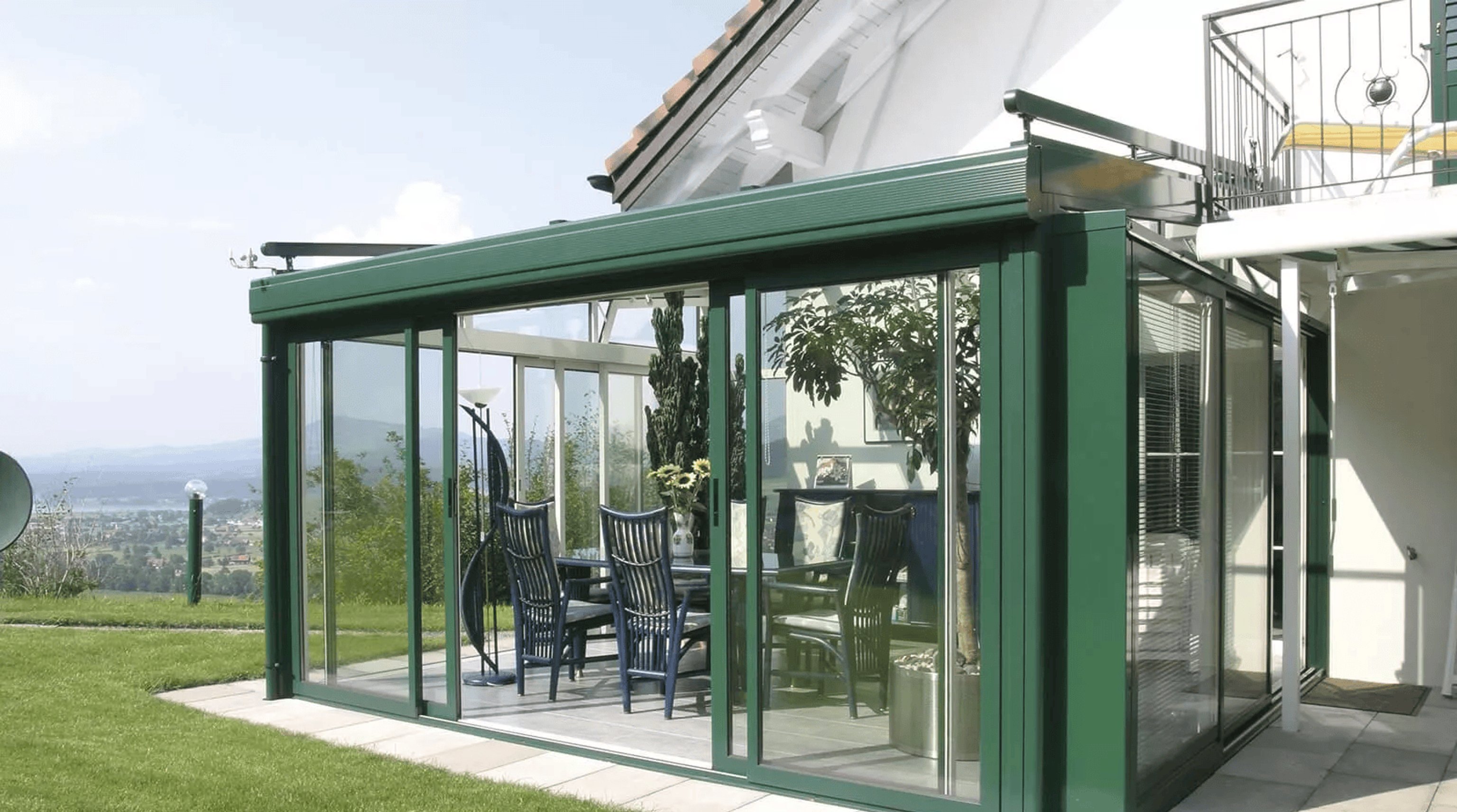 Skládací systém zimní zahrady