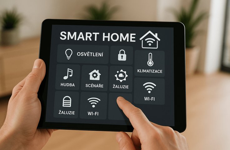 Smart Home od Hezký stín – ovládejte žaluzie, markýzy, klimatizaci i osvětlení jediným dotykem. Komfortní a úsporné řešení pro moderní bydlení.