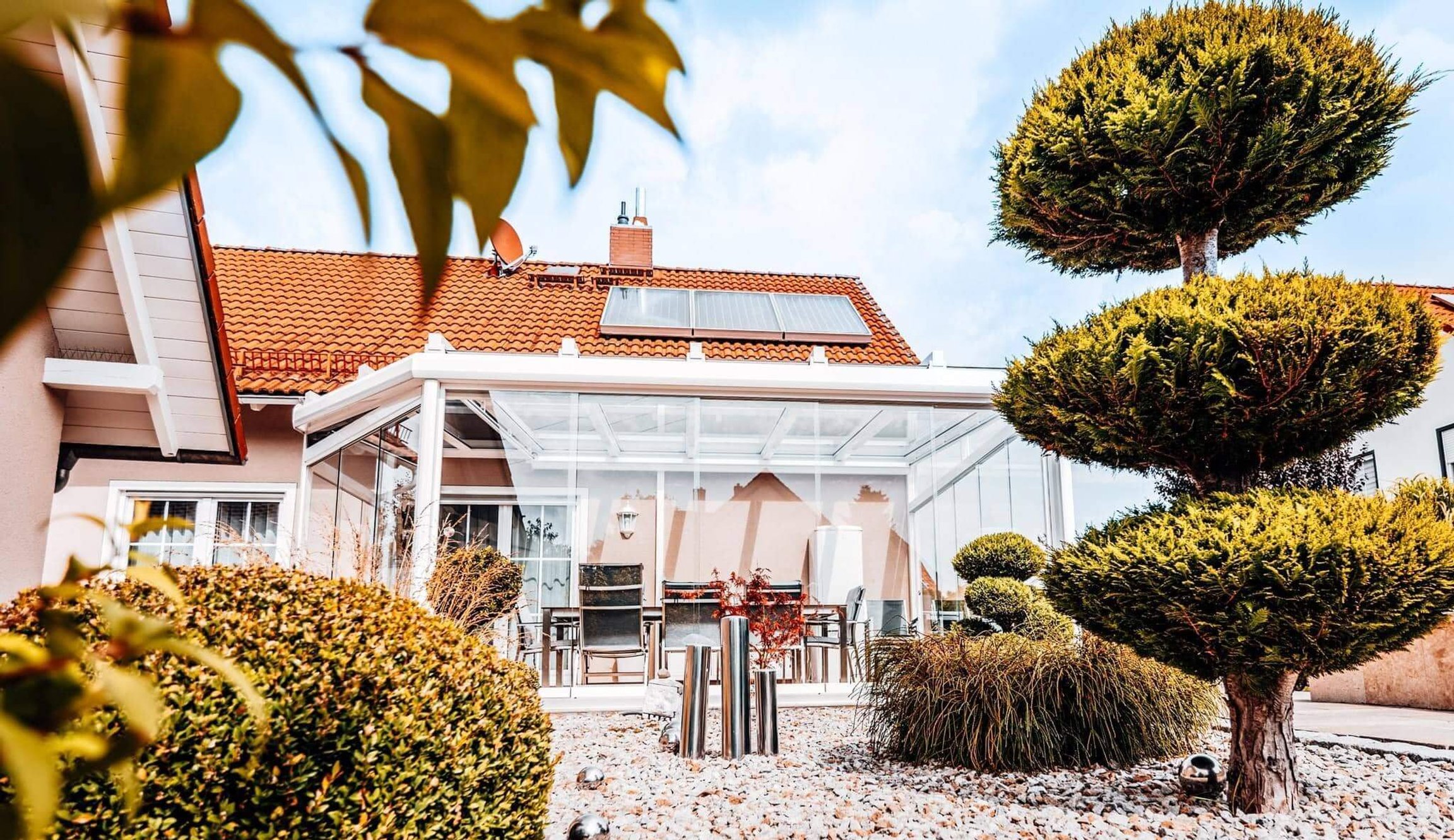 Nezateplená zimní zahradu u bazénu