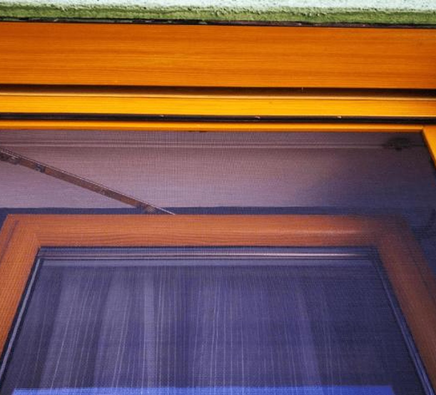 Síť proti hmyzu v otevřeném oranžovém okně