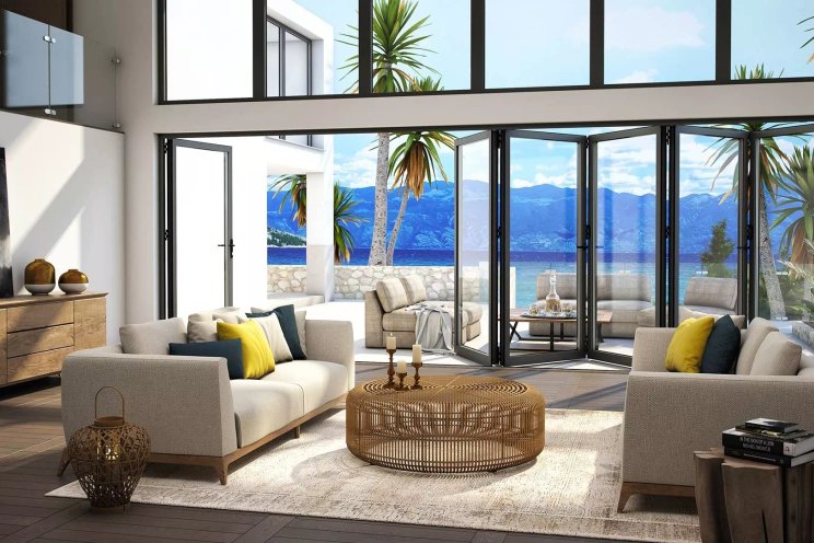 Dům s moderními plastovými okny a dveřmi